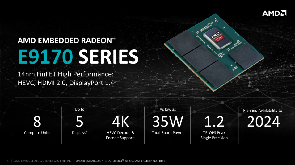 AMD 폴라리스 기반 임베디드 라데온 E9170 출시 - 컴퓨터 / 하드웨어 - 기글하드웨어