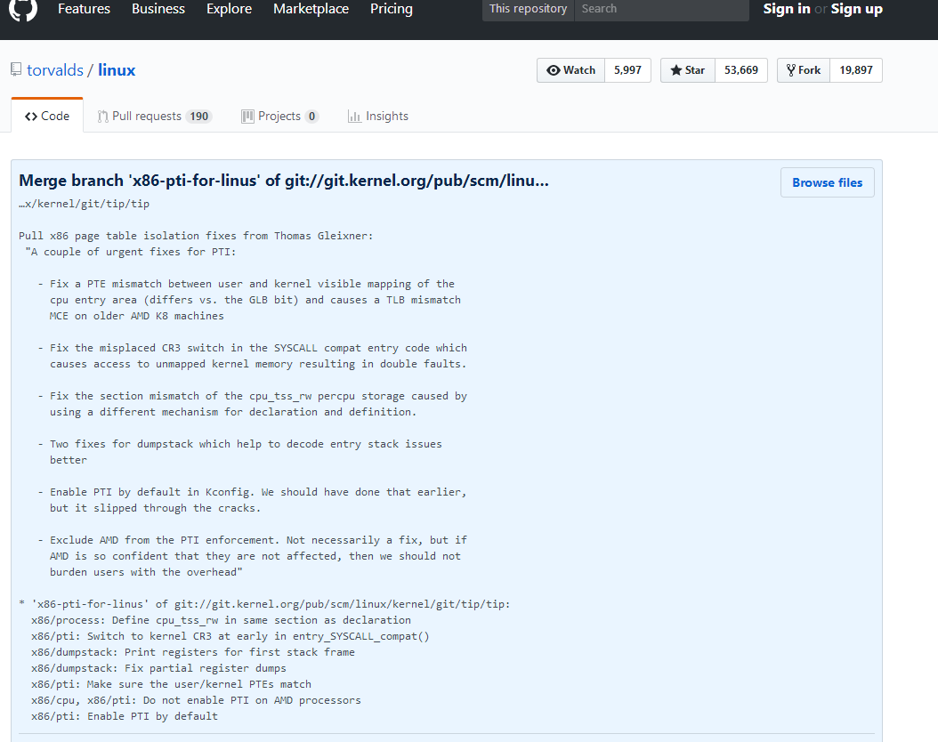 리눅스, 멜트다운 대비용 커널 수정. AMD는 상관 없음 - 인터넷 / 소프트웨어 - 기글하드웨어