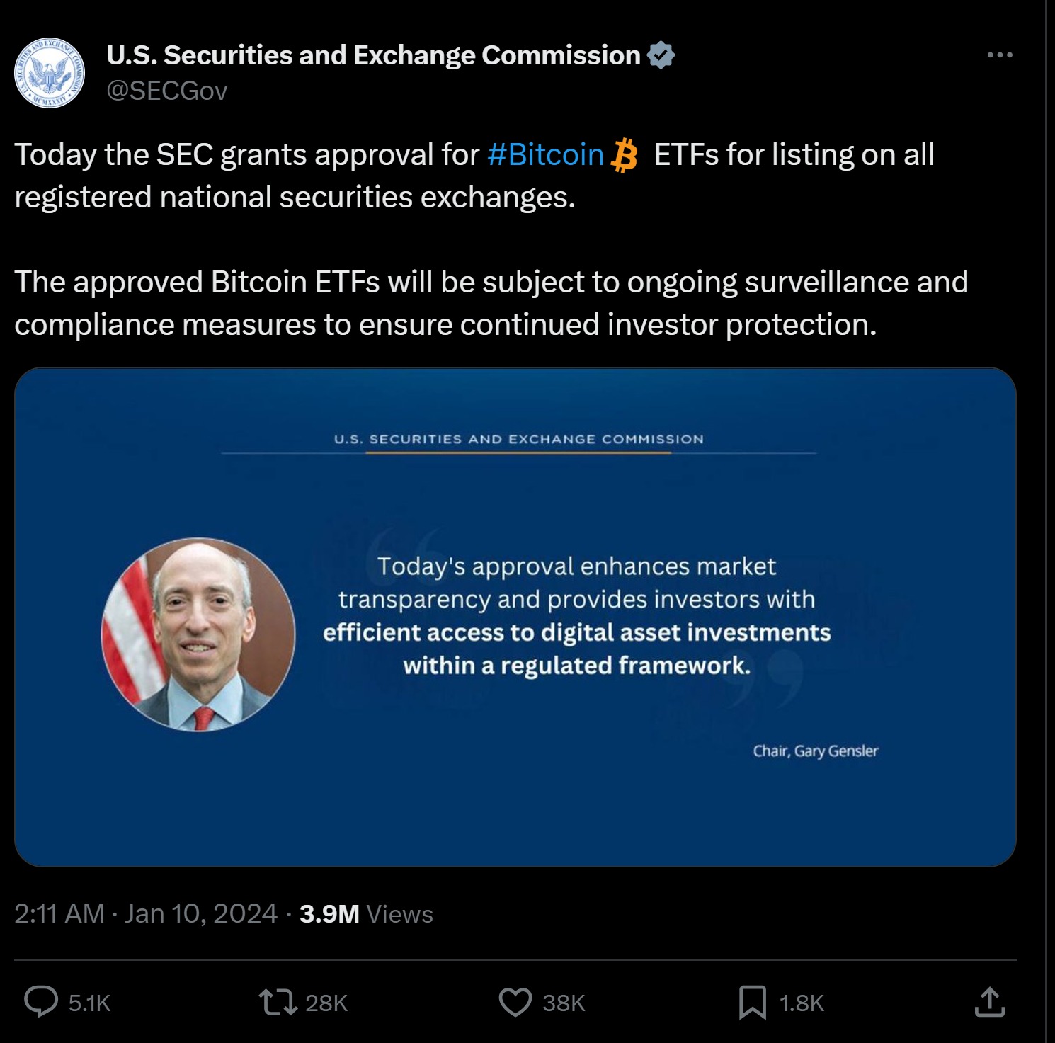 SEC: 현물 비트코인 ETF 승인 발표...가 아니라 해킹당했음 - 인터넷 / 소프트웨어 - 기글하드웨어