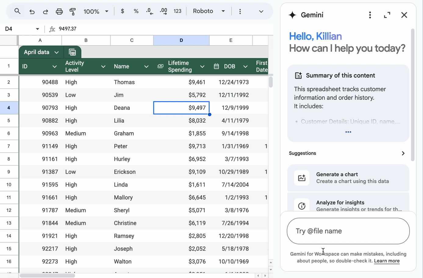 제미나이, 스프레드시트에서 자연어 처리를 지원 - 인터넷 / 소프트웨어 - 기글하드웨어