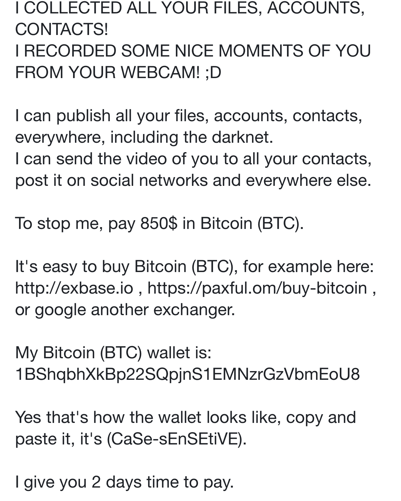 한달 전에 해킹 협박 메일이 왔었네요. - 커뮤니티 게시판 - 기글하드웨어