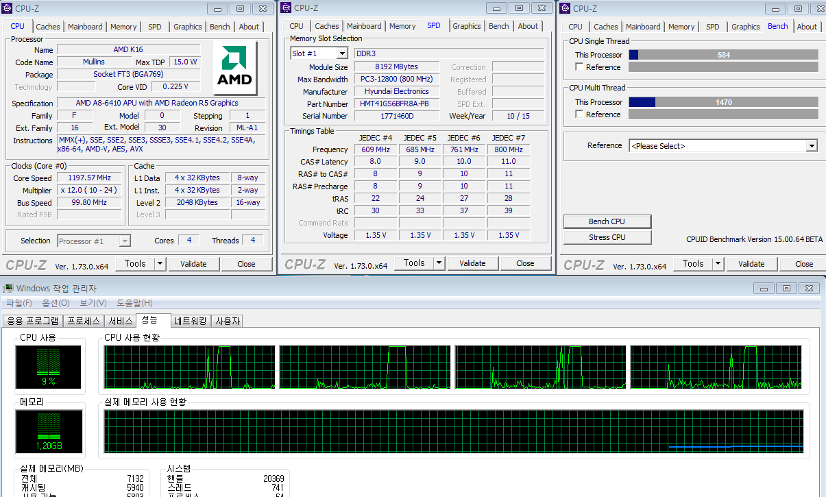 기글 하드웨어 커뮤니티 게시판 - AMD A4-5000 / AMD A4-6210/ AMD A8-6410 CPU-z 벤치